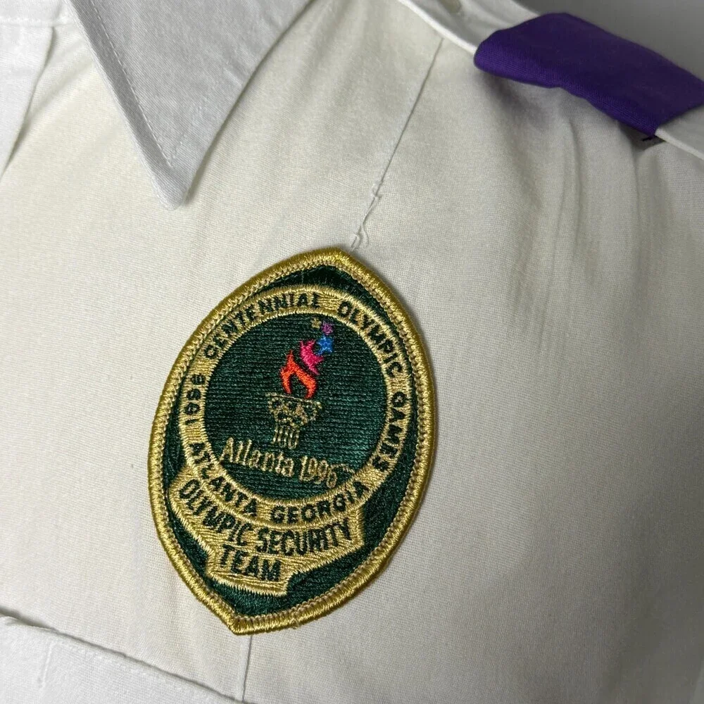 VINTAGE OLYMPICS 1996 ATLANTA SECURITY UNIFORM SHIRT LION APPAREL Sz Medium